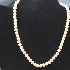 Small Faux Pearl Necklace 7mm Marked Japan